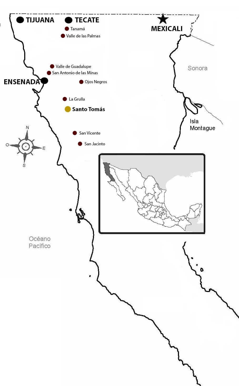 Mapa del Valle de Santo Tomás