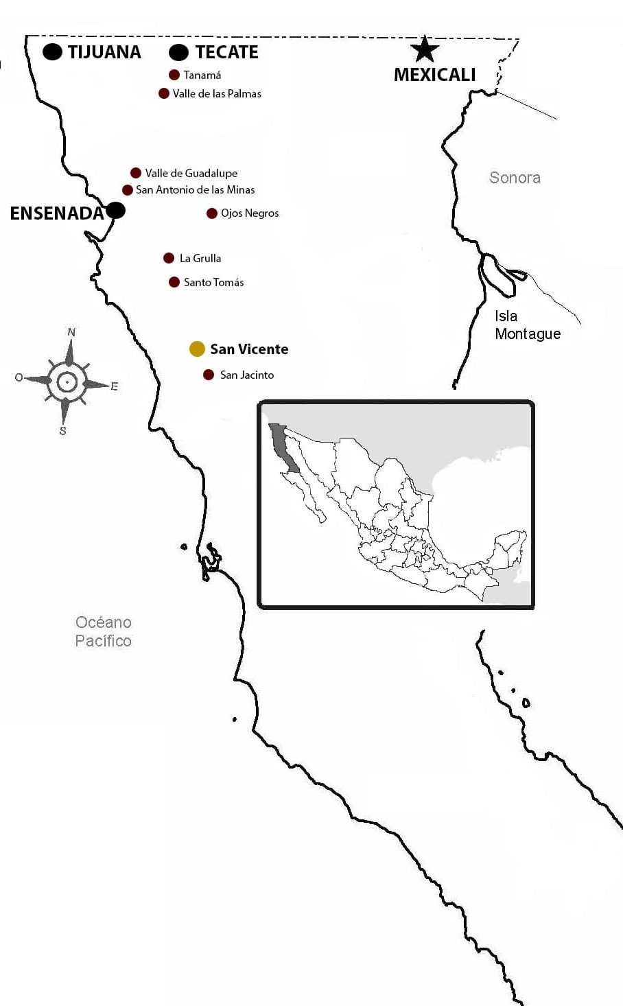 Mapa del Valle de San Vicente